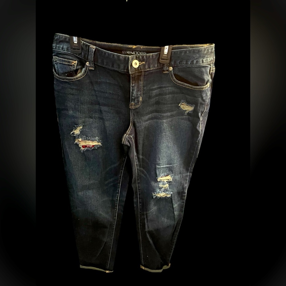Maurice’s Plaid Distressed Jeans